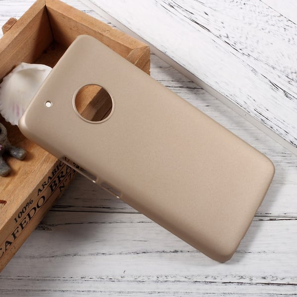 Lenovo Moto G5 Plus, Deksel Plastskall Gummiert - Gull