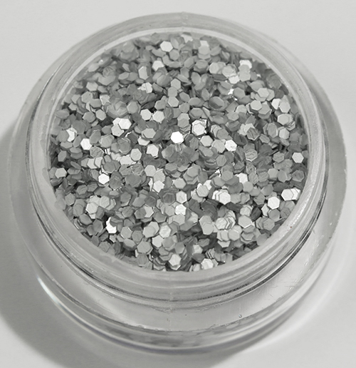Kynsien glitter - Hexagon - Hopea (matta) - 8ml - Glitter