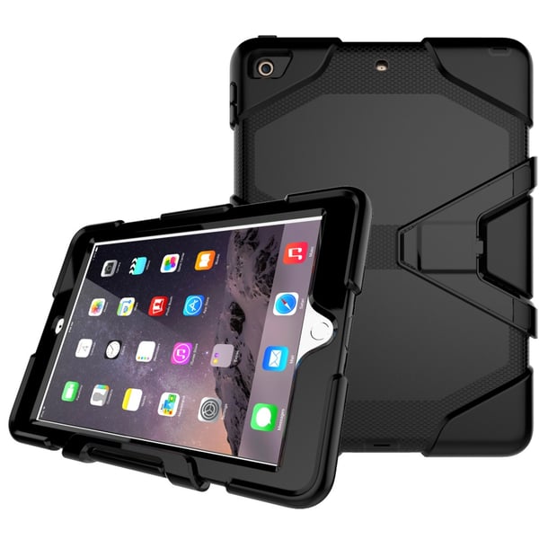 iPad 9.7 (2018) / iPad 9.7 (2017) Heavy Duty Armor -kuori - Musta