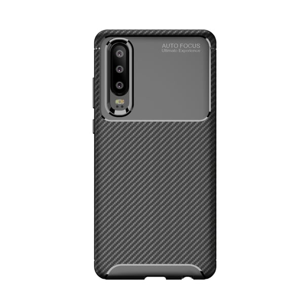 Huawei P30 Karbonfiber Teksturdeksel - Svart