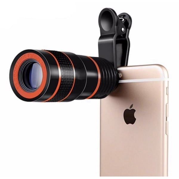 Teleskoplinse til mobiltelefon med 8x zoom