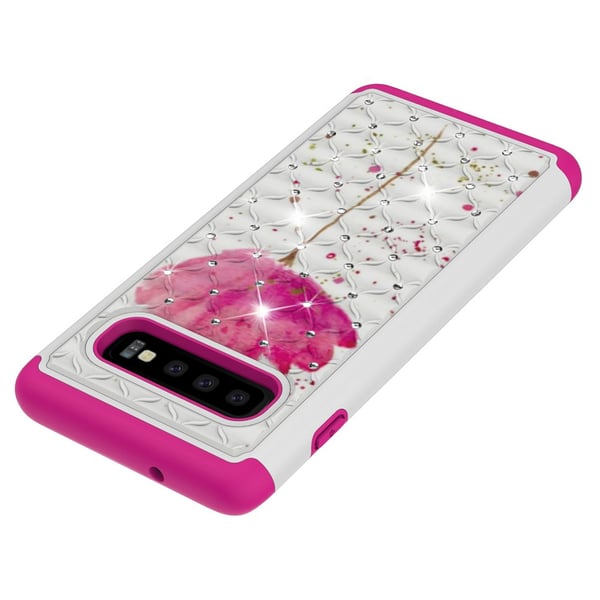 Samsung Galaxy S10 TPU Deksel Armor Ekstra Slitesterkt - Rosa Blomst