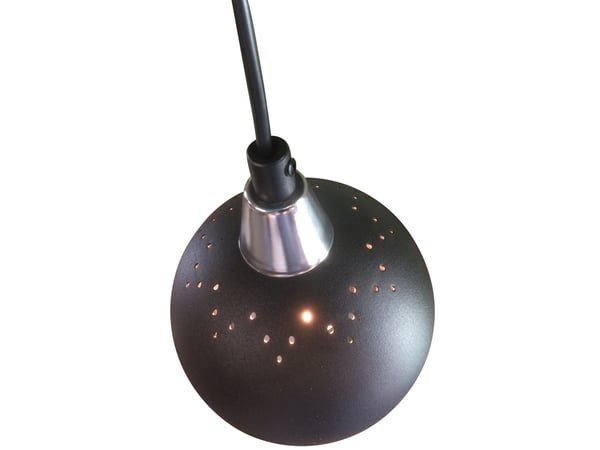 Vindueslampe Klotet Sort Perforeret. Eklunds Metall