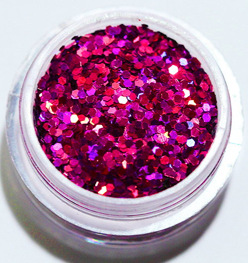 Negleglitter - Hexagon - Cerise - 8ml - Glitter
