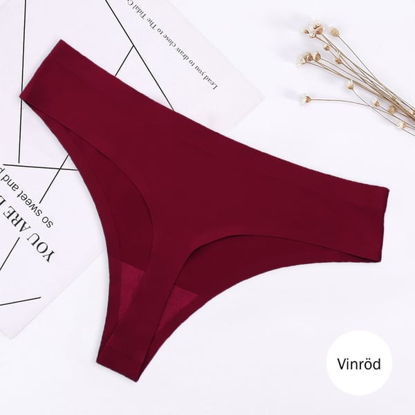 6-pak sømløse thongs - 6 farver