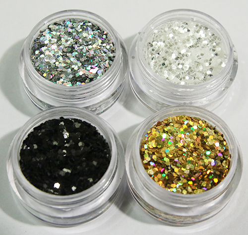4 hexagon glitter basic
