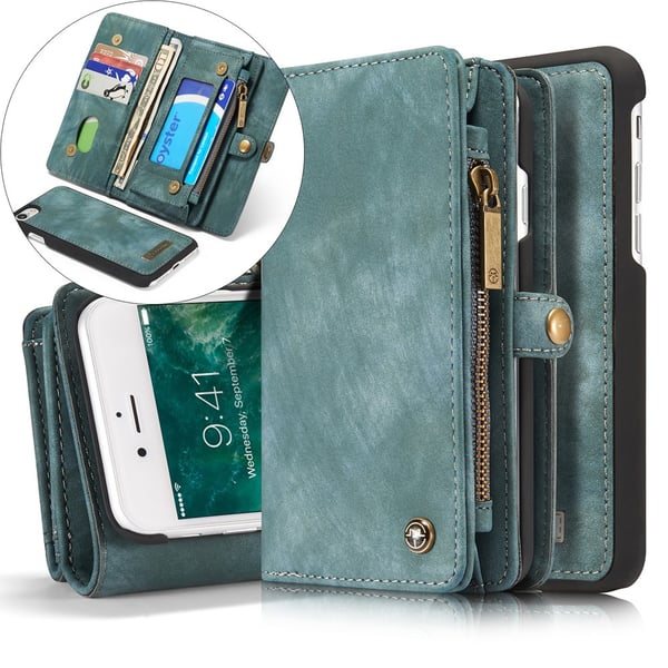 CASEME iPhone 7/8 Plus Retro Splitt Lær Lommebok - deksel