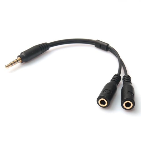 3.5mm Stereo Audio hane hona Hörlurs & Mic Splitter Adapter