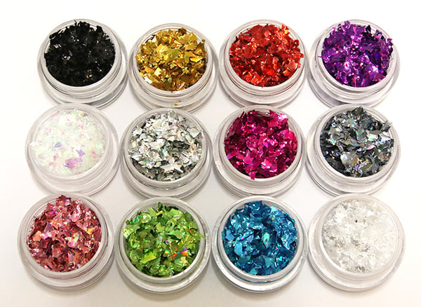 12 dåser glitterflager