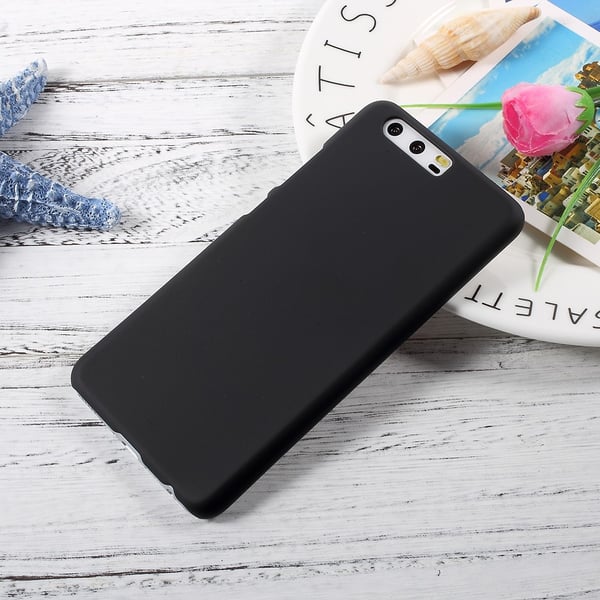 Huawei P10, Deksel Plastdeksel Gummiert - Svart