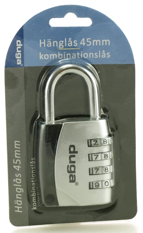 Hänglås kombinationslås 45mm