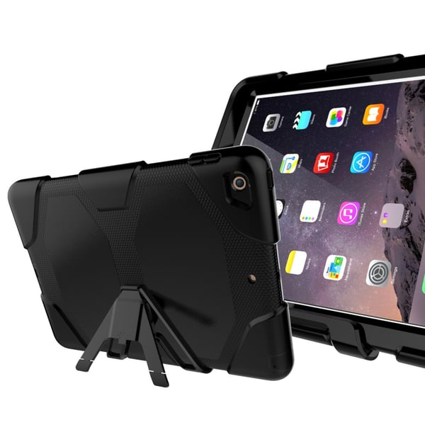 iPad 9.7 (2018) / iPad 9.7 (2017) Heavy Duty Armor -kuori - Musta