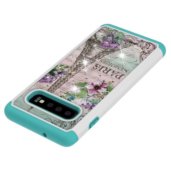 Samsung Galaxy S10 TPU - deksel Armor Ekstra Holdbart - Eiffeltårnet og Blomst