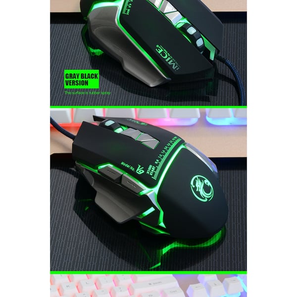 iMICE V9 Hög Precision Gamingmus USB 7knappar 4000 DPI