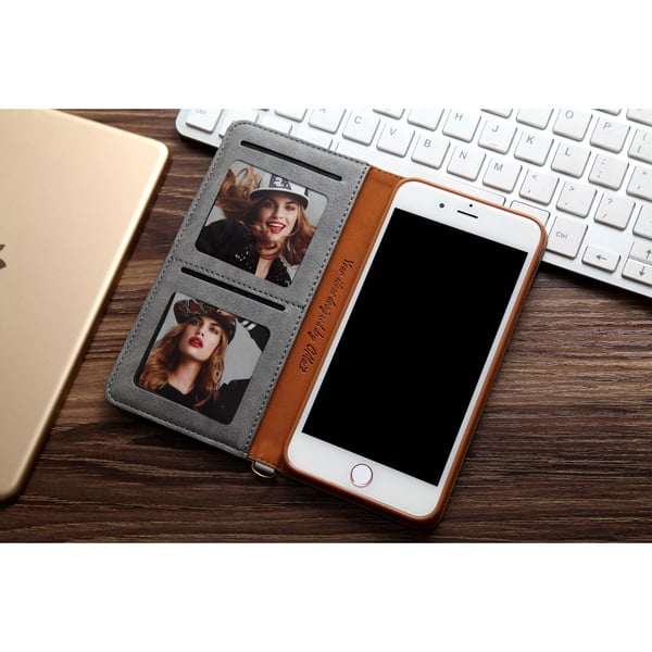 CMAI2 Litchi Lommebok - cover til iPhone 7 Plus - Grå