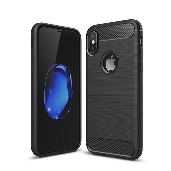 SKALO iPhone X/XS Armor Carbon Stöttåligt TPU-skal