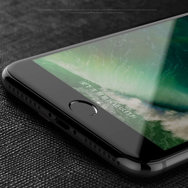 SKALO iPhone 7/8 Plus Heltäckande Skärmskydd Härdat Glas - Svart
