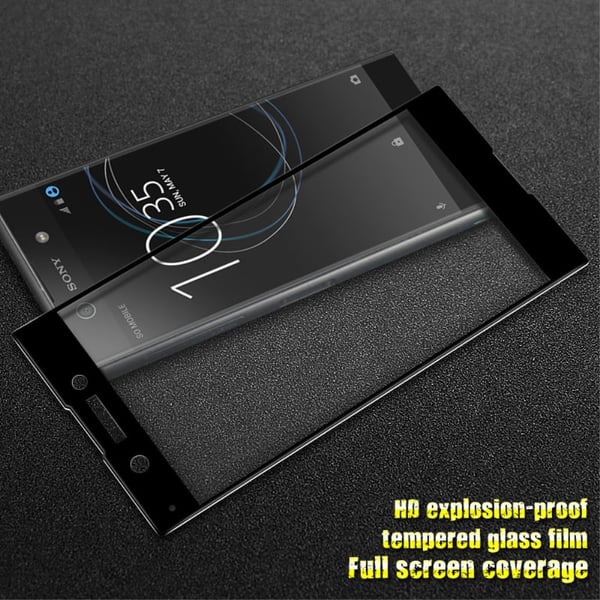 IMAK Heltäckande Härdat Glas Sony Xperia XA1 - Musta