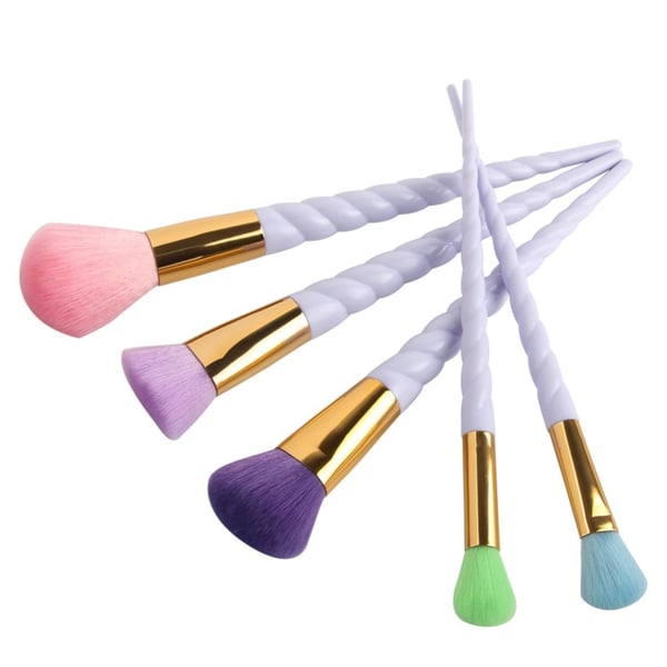 Farverige børster: 5 Unicorn Rainbow Makeup Brushes - Makeup Brushes