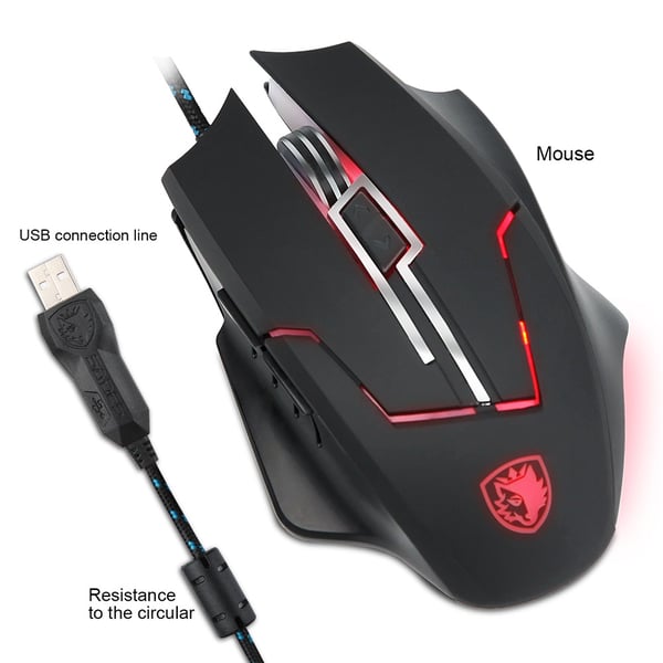 Sades Q7 USB Optinen Pelihiiri LEDillä, 7 Painiketta