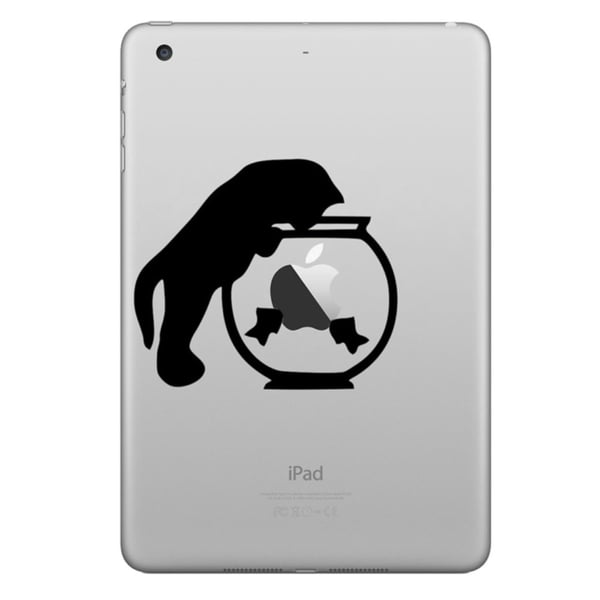 HAT PRINCE Tyylikäs ja hieno PVC-tarra iPadille - Kissa ja kala