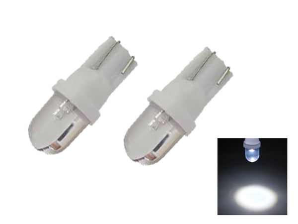 T10 w5w LED-lampor med 1 st Flux-chip, 8000K, 12V DC, 2-pack.