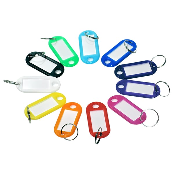 Nyckelring med namnbricka [Oval] - 10-pack - Blandade