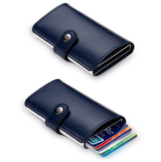 Card holder with RFID protection Banknote Aluminum and split leather