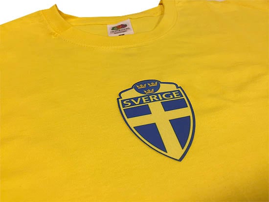 Sverige logo gul t-shirt Sweden tröja i bomull