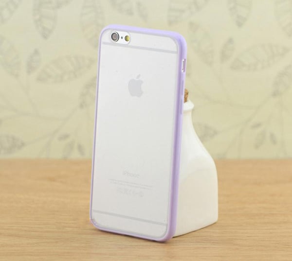 Transparent frostat skal med färgad ram iPhone 6/6S Plus