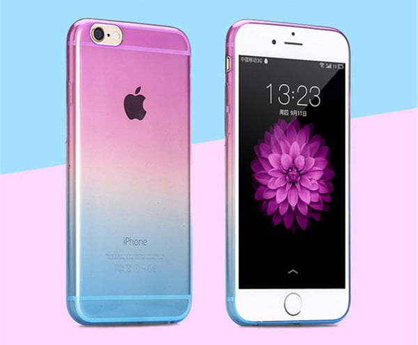 Gradient färgade Silikon TPU-Skal till iPhone 6/6S - Olika färger