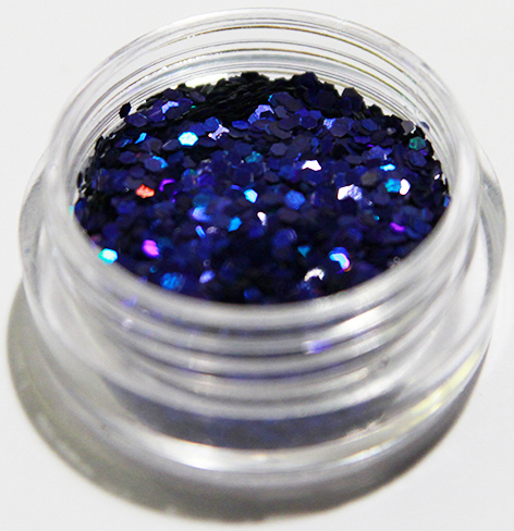 Nagelglitter - Hexagon - Mörk blå - 8ml - Glitter