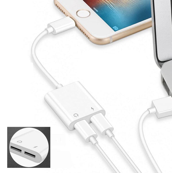 2 in 1 Lightning Adapter / splitter iPhone 7/8/X