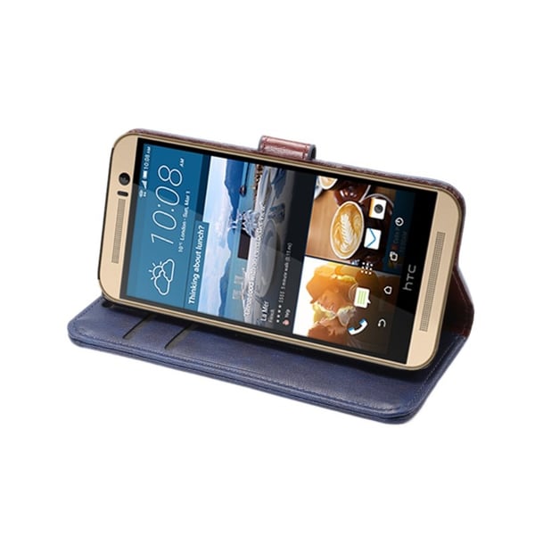 HTC ONE M9 Stilig Lommebok - cover Mørkeblå