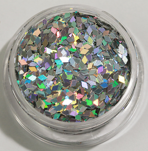 Negleglitter - Rhombus/Diamanter - Sølv - 8ml - Glitter