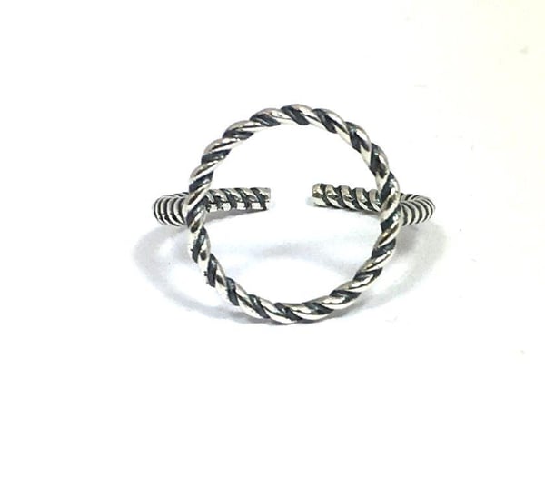 Äkta silverring, S925 tvinnade cirklar