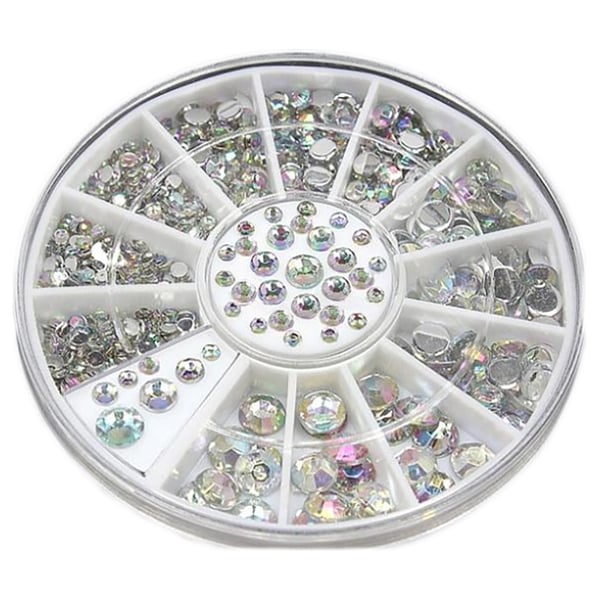 Rhinestone sølv 4 størrelser