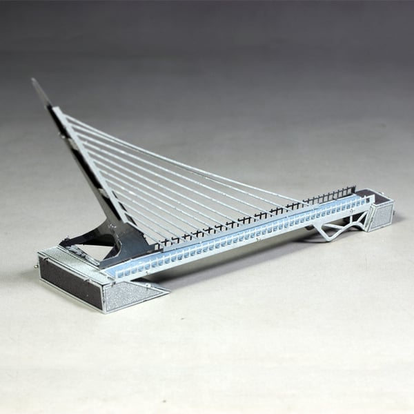 3D Metal Puslespil - Berømte bygninger - Sundial Bridge - farve