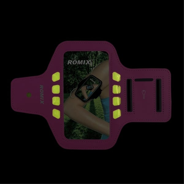 ROMIX Sport Armbånd til iPhone 6 med LED - lampe - SVART