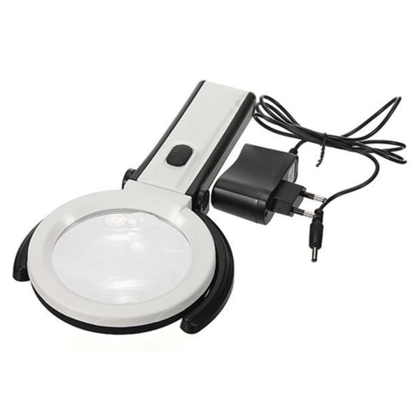 Sammenleggbar stor forstørrelsesglass med LED - lampe 2 x 120mm
