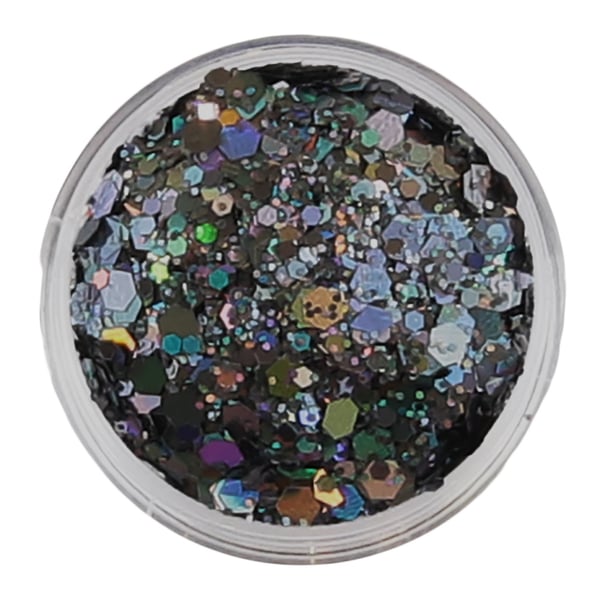Negleglitter - Mix - Grå regnbue - 8ml - Glitter