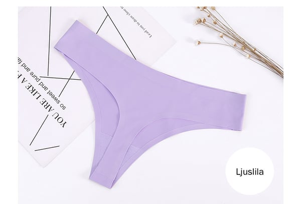 6-pak sømløse thongs - 6 farger