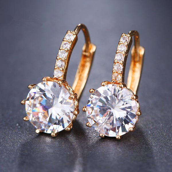 Øreringe - Mousserende ringe diamant Sølv / Guld