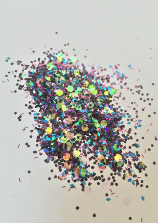 Negleglitter - Mix - Sort vindue - 8ml - Glitter