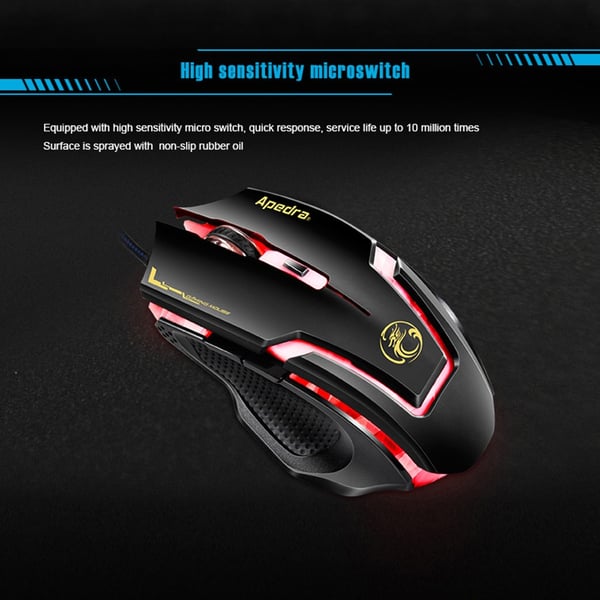 Apedra iMICE A9 USB 6 painiketta 3200 DPI