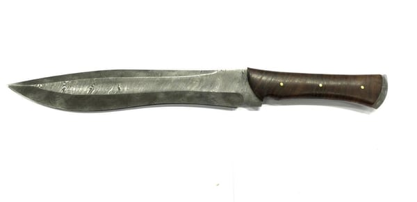 PreMax PX-109 käsintehty damaskiteräksinen metsästysveitsi – 352-kerroksinen damaskiteräs, kokonaispituus n. 39 cm