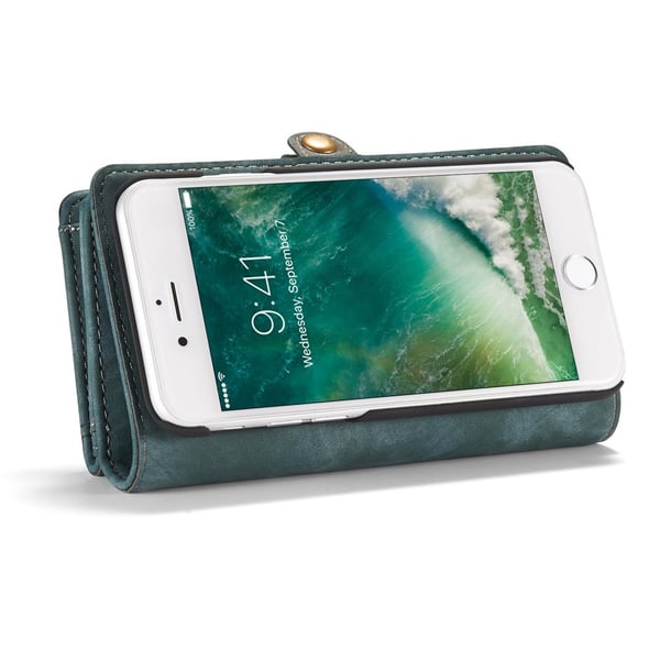 CASEME iPhone 7/8 Plus Retro Splitt Lær Lommebok - deksel