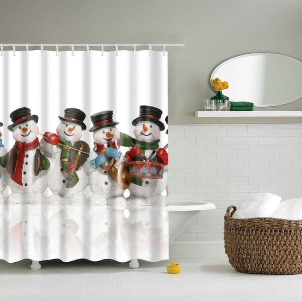 Badeværelsesbruseforhæng Shower Curtain Christmas - 4 snemænd