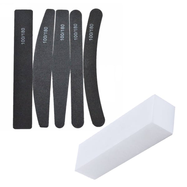 5 dobbeltsidige neglefiler - 100/180 + Bufferfil