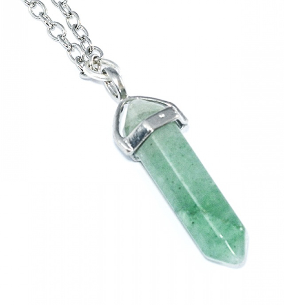 Halsband Aventurin Healing Rostfri kedja Pagan Boho New Age